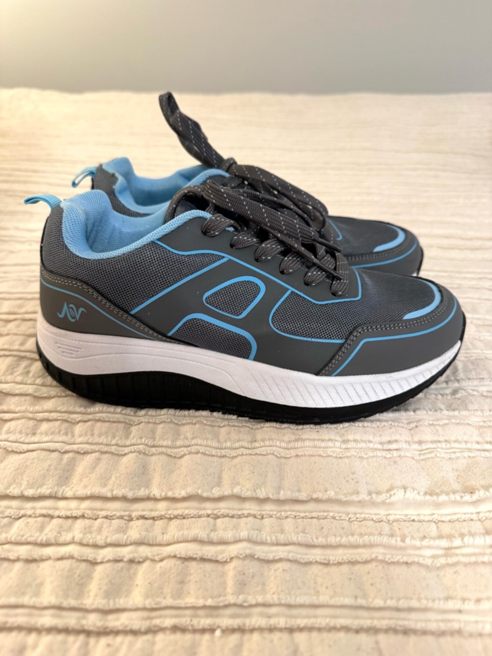 Women’s Gray and Light Blue Athletic Sneakers